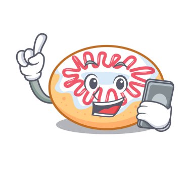Telefon jöleli donut karakter karikatür ile