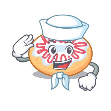 Denizci jöleli donut karakter karikatür