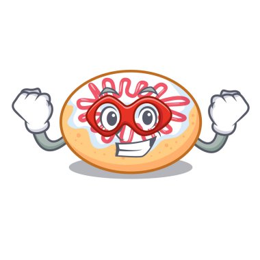 Süper kahraman jöleli donut karakter karikatür