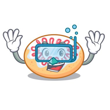 Dalış jöleli donut karakter karikatür