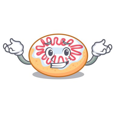 Sırıtan jöleli donut karakter karikatür