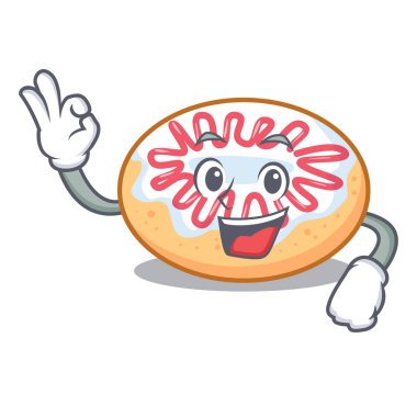 Tamam jöleli donut karakter karikatür