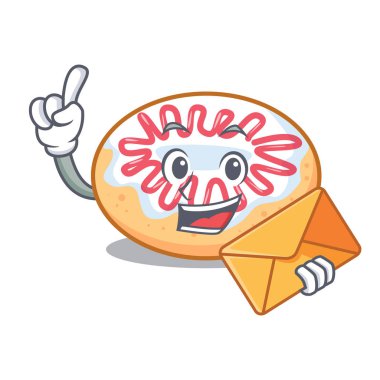 Zarf jöleli donut karakter karikatür ile