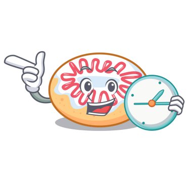 Saat jöleli donut karakter karikatür ile