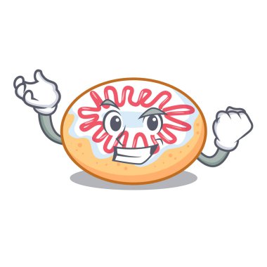Başarılı jöleli donut karakter karikatür