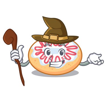 Cadı jöleli donut maskot çizgi film