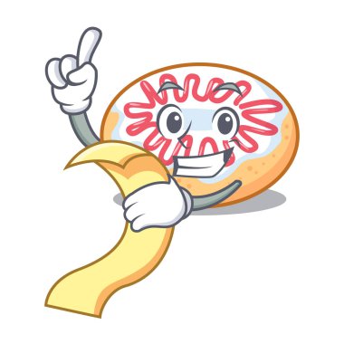 Menü jöleli donut maskot karikatür ile