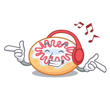 Dinleme müzik jöleli donut maskot çizgi film