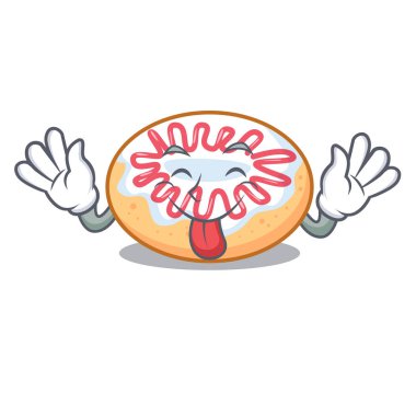 Jöleli çörek maskot karikatür dil