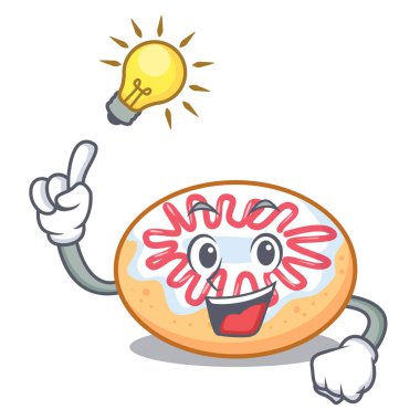 Bir fikir jöleli donut maskot çizgi film var