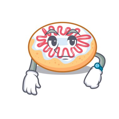 Jöleli çörek maskot karikatür bekliyor