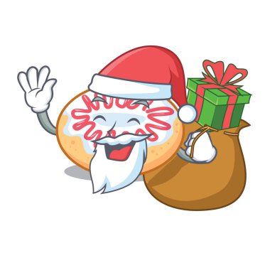 Noel Baba hediye jöleli donut maskot karikatür ile