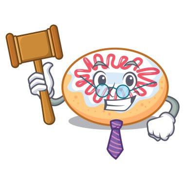 Yargıç jöleli donut maskot çizgi film