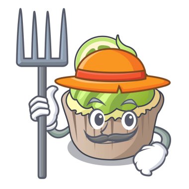 Çiftçi limon keki karakter karikatür