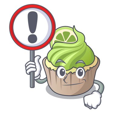 İşareti limon keki karakter karikatür ile