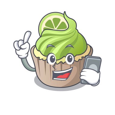 Telefon limon keki karakter karikatür ile