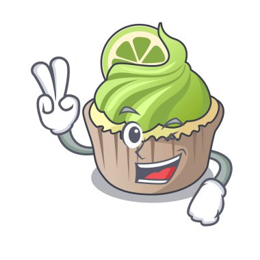 İki limon keki karakter karikatür parmak
