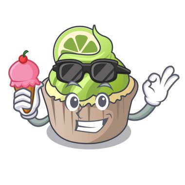 Limon dondurma kek karakter karikatür ile