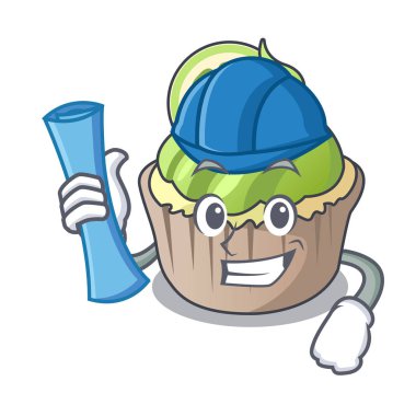 Limon keki karakter karikatür mimar