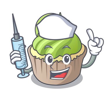 Limon keki karakter karikatür hemşire