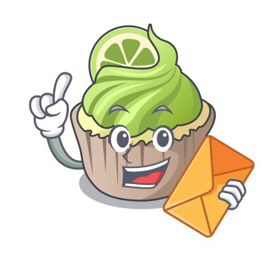 Zarf limon keki karakter karikatür ile