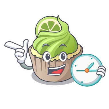 Saat limon keki karakter karikatür ile