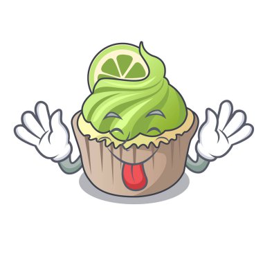 Limon keki maskot karikatür dil