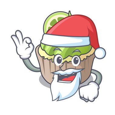 Santa limon keki maskot karikatür vektör çizim