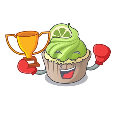 Boks şampiyonu limon keki maskot çizgi film