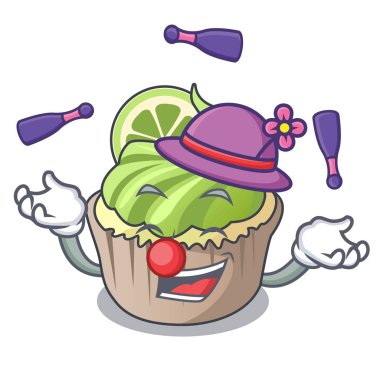 Limon keki maskot karikatür hokkabazlık