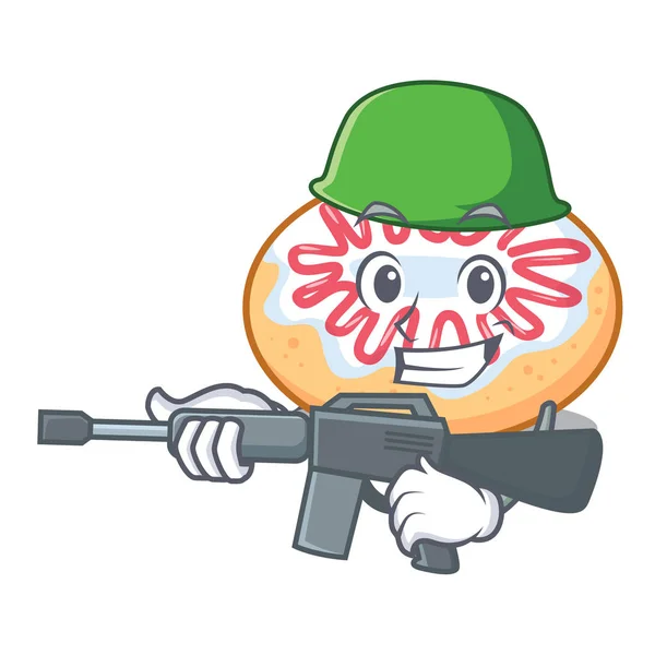 Armee Gelee Donut Charakter Cartoon — Stockvektor