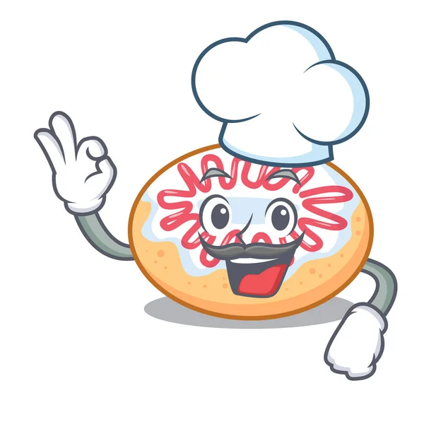 Chef geléia donut personagem desenhos animados — Vetor de Stock