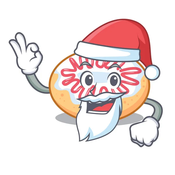 Santa Jelly Donut Mascot Cartoon Vector Illustration — Stock Vector