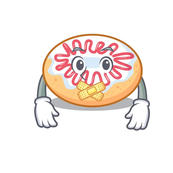 Silent jelly donut mascot cartoon — Stock Vector
