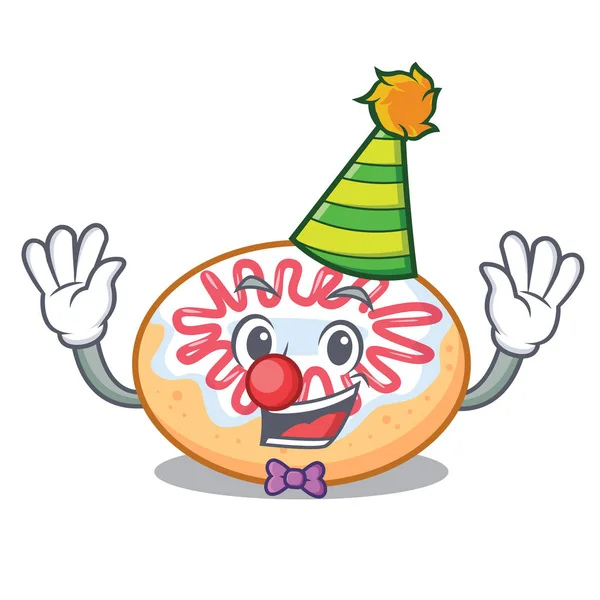 Карикатура на пончик с клоуном — стоковый вектор