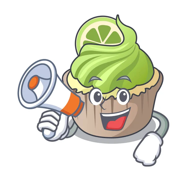 Megafon limon keki karakter karikatür ile