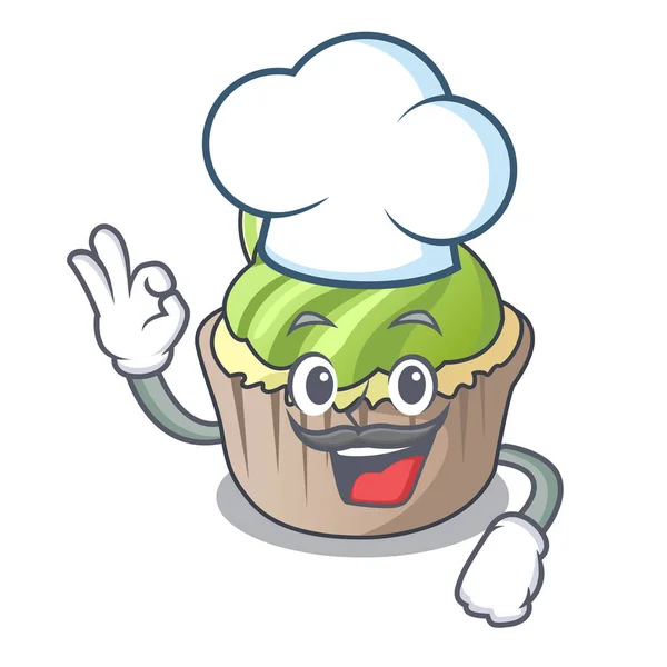 Chef limão cupcake personagem desenhos animados — Vetor de Stock
