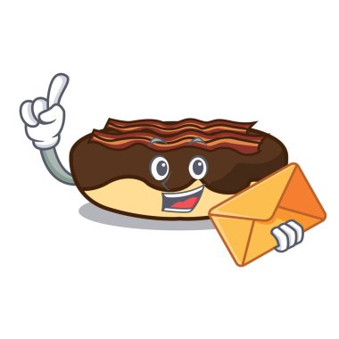 Zarf akçaağaç pastırma ile karakter karikatür bar