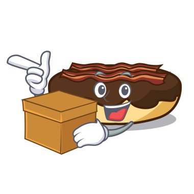 Kutusu akçaağaç pastırma ile karakter karikatür bar