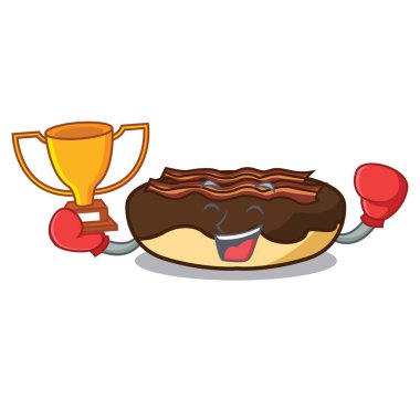 Boks şampiyonu akçaağaç pastırma bar maskot çizgi film