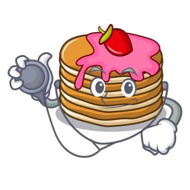 Doktor gözleme çilek karakter karikatür ile