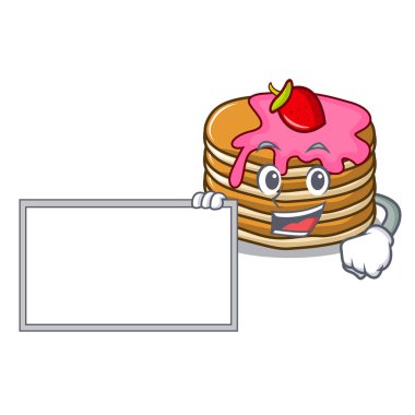 Çilek karakter karikatür ile Yönetim Kurulu krep ile