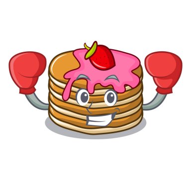 Gözleme çilek karakter karikatür ile boks