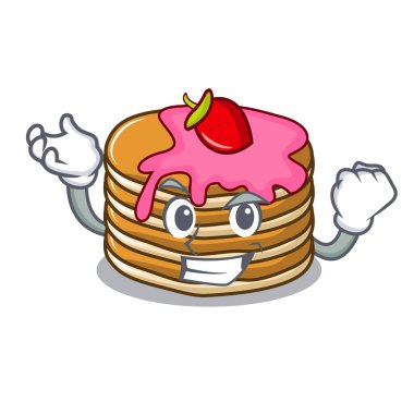 Çilek karakter karikatür ile başarılı gözleme