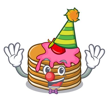 Palyaço gözleme çilek maskot karikatür ile