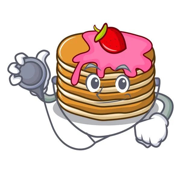 Doktor gözleme çilek karakter karikatür ile