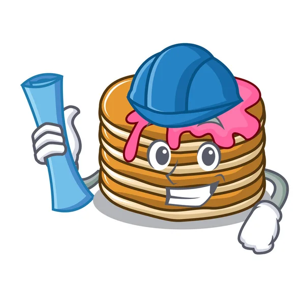 Çilek karakter karikatür ile Mimar gözleme