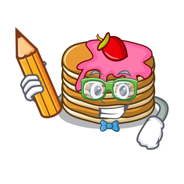 Çilek karakter karikatür ile öğrenci gözleme