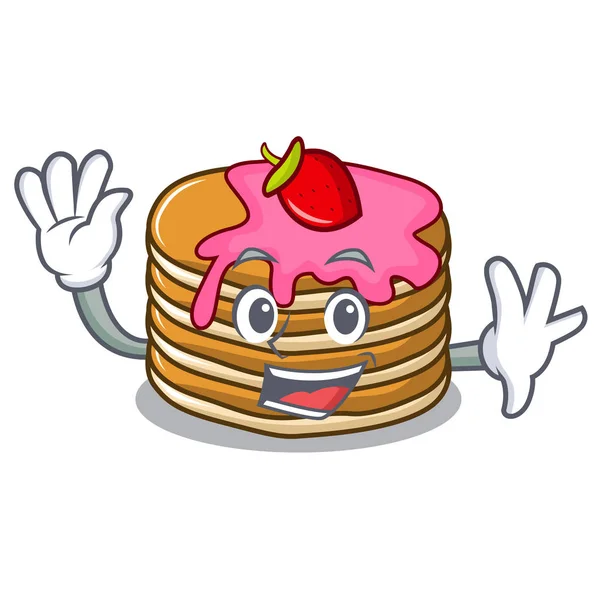 Gözleme çilek karakter karikatür ile sallayarak