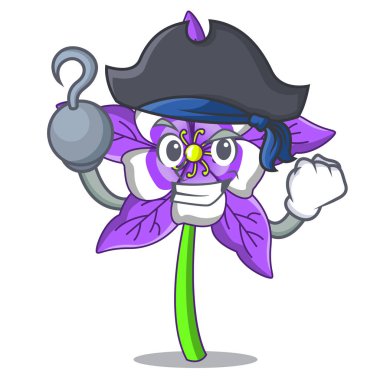 Korsan columbine çiçek karakter karikatür